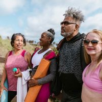 Portrait of Olga Zarichna, the yoga practice guide.